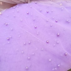 Ткань Сетка с жемчугом (лиловый)